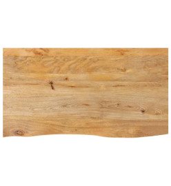 Dessus de table à bord vivant 100x60x3,8cm bois massif manguier