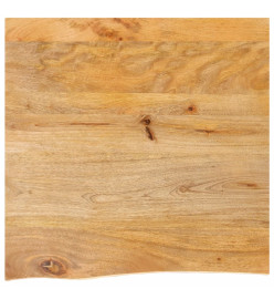 Dessus de table à bord vivant 80x80x2,5 cm bois massif manguier