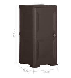 Armoire en plastique 40x43x85,5 cm Design de bois Marron