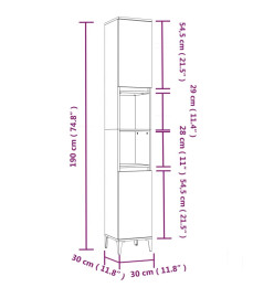 Ensemble de meubles de salle de bain 3 pcs gris béton