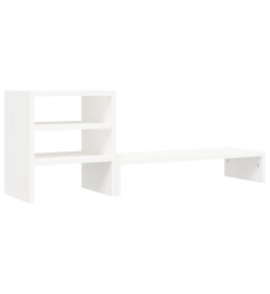 Support de moniteur Blanc 81x20x30 cm Bois de pin solide