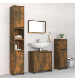 Ensemble de meubles de salle de bain 4 pcs Chêne fumé Bois