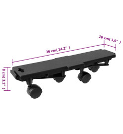 Chariots de déménagement à 4 roues 2 pcs noir PP 170 kg