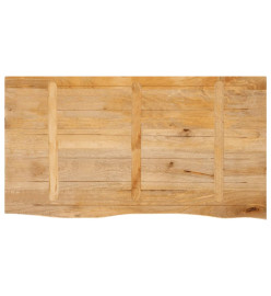 Dessus de table à bord vivant 120x60x2,5cm bois massif manguier