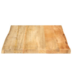 Dessus de table 80x80x3,8 cm bord vivant bois massif manguier