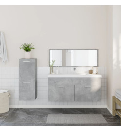 Ensemble de meubles de salle de bain 3 pcs gris béton