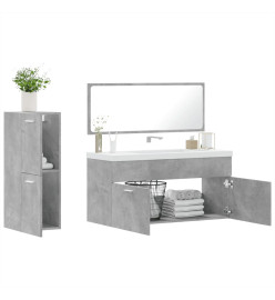 Ensemble de meubles de salle de bain 3 pcs gris béton