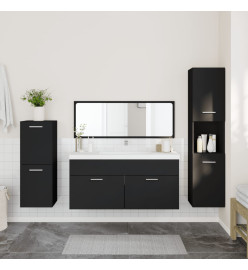 Ensemble de meubles salle de bain 4 pcs noir bois d'ingénierie