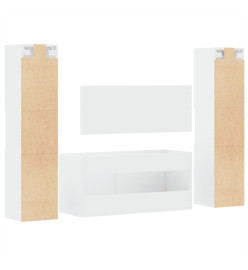 Ensemble de meubles salle de bain 4 pcs blanc bois d'ingénierie