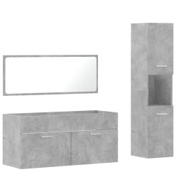 Ensemble de meubles de salle de bain 3 pcs gris béton