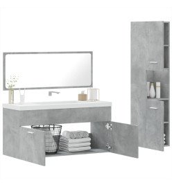 Ensemble de meubles de salle de bain 3 pcs gris béton