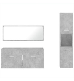 Ensemble de meubles de salle de bain 3 pcs gris béton