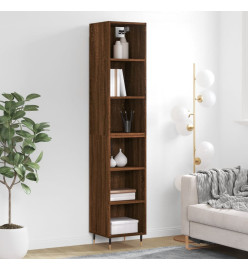 Buffet haut Chêne marron 34,5x32,5x180 cm Bois d'ingénierie