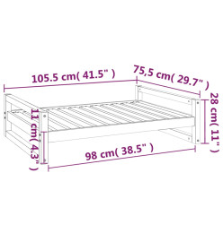 Lit pour chien Marron miel 105,5x75,5x28 cm Bois de pin solide