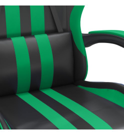 Chaise de jeu pivotante Noir et vert Similicuir