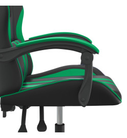 Chaise de jeu pivotante Noir et vert Similicuir