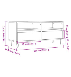 Meuble TV chêne sonoma 100x34,5x44,5 cm bois d'ingénierie