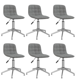 Chaises pivotantes à manger lot de 6 gris clair tissu