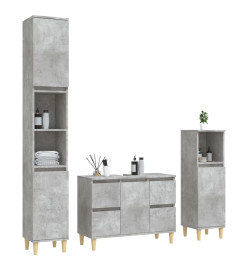 Ensemble de meubles de salle de bain 3 pcs gris béton