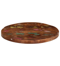 Dessus de table Ø 70x3,8 cm rond bois massif de récupération