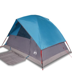 Tente de camping à dôme 4 personnes bleu imperméable