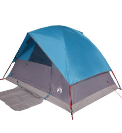 Tente de camping à dôme 4 personnes bleu imperméable