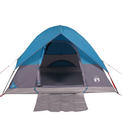 Tente de camping à dôme 4 personnes bleu imperméable