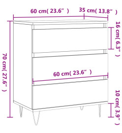 Buffet Chêne sonoma 60x35x70 cm Bois d'ingénierie