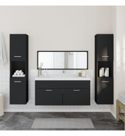 Ensemble de meubles salle de bain 4 pcs noir bois d'ingénierie