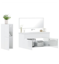 Ensemble de meubles de salle de bain 3 pcs blanc brillant