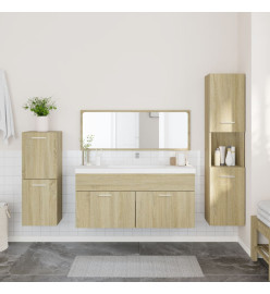 Ensemble de meubles de salle de bain 4 pcs chêne sonoma