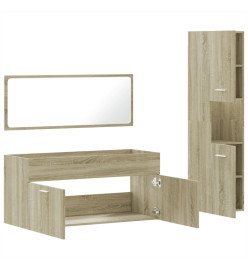 Ensemble de meubles de salle de bain 3 pcs chêne sonoma