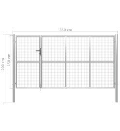 Portillon Acier 350 x 150 cm Argenté