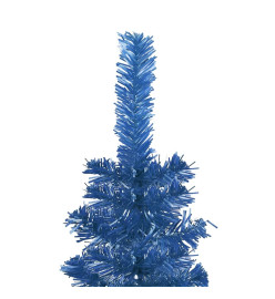 Arbre de Noël mince avec LED et boules Bleu 180 cm