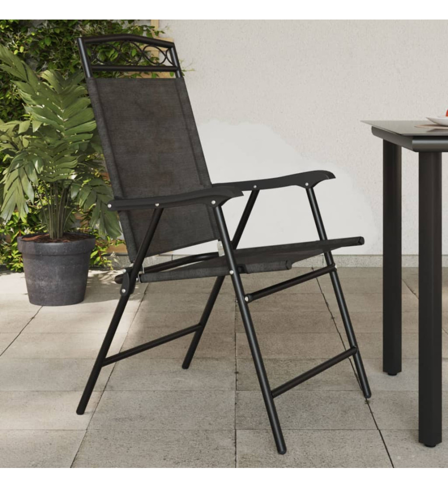 Chaises de jardin pliables lot de 8 en acier et textilène Chaises de jardin pliables lot de 8 en acier et textilène