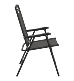 Chaises de jardin pliables lot de 8 en acier et textilène