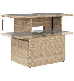 Salon de jardin avec coussins 6 pcs beige résine tressée