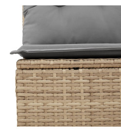 Salon de jardin avec coussins 6 pcs beige résine tressée