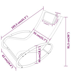 Chaise longue avec oreiller Acier et textilène Vert