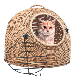 Cage de transport pour chats 45x35x35 cm Saule naturel