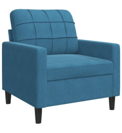 Fauteuil Bleu 60 cm Velours