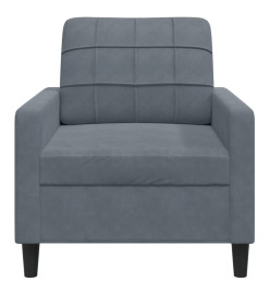 Fauteuil Gris foncé 60 cm Velours