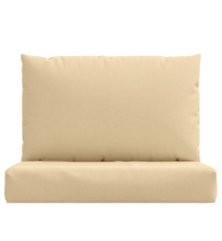 Coussins de palette lot de 2 beige mélangé tissu