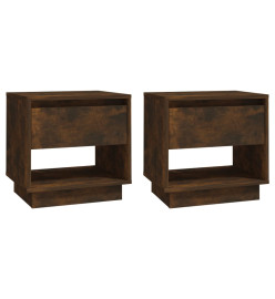 Tables de chevet 2 pcs Chêne fumé 45x34x44 cm Aggloméré