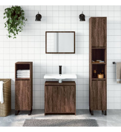 Ensemble de meubles de salle de bain 2 pcs Chêne marron