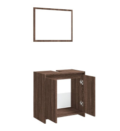 Ensemble de meubles de salle de bain 2 pcs Chêne marron