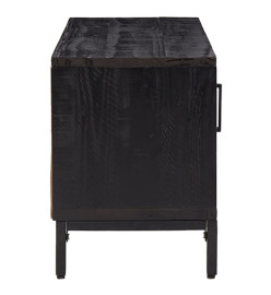 Meuble TV Noir 90x30x40 cm Bois de pin massif