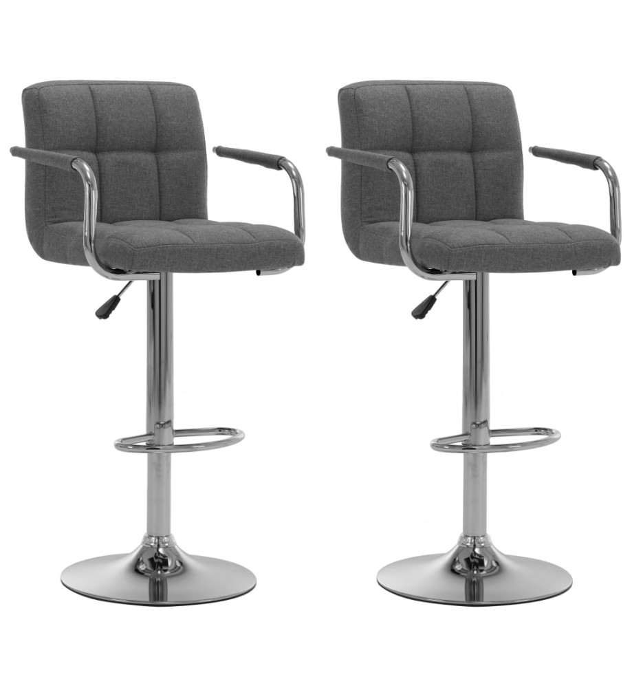 Chaises de bar lot de 2 gris clair tissu