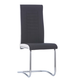 Chaises à manger cantilever lot de 2 noir tissu