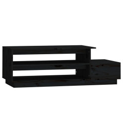 Table basse Noir 120x50x40,5 cm Bois massif de pin